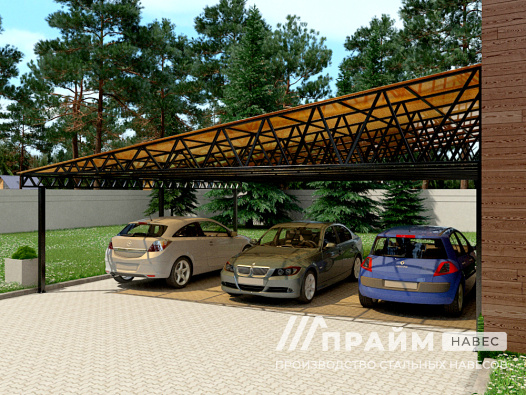 Навес на 3 машины №2 - фото 499
